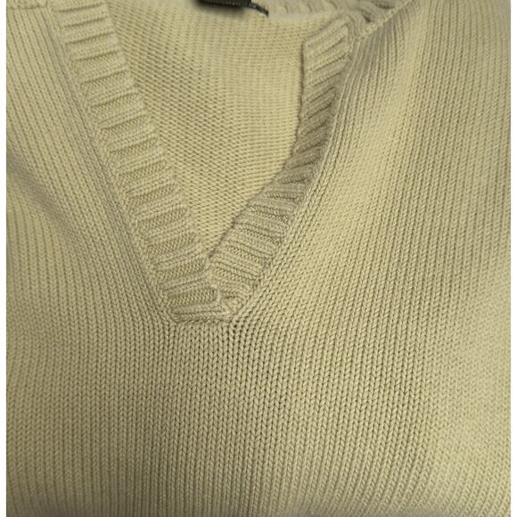 90s Eddie Bauer Sweater V Neck, Relaxed Fit, Slit Slides, Spring Green, Size XL - Picture 7 of 7